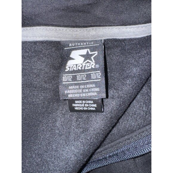 Starter Girls Black & Pink Hooded Zip-Up Jacket Size 10/12 Cotton Polyester Blen - Picture 3 of 5